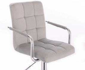 LuxuryForm DESIGN Stolička VERONA VELUR na striebornom kríži - svetlo šedá