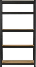 Regál 200x120x40 cm lakovaný 5-policový, nosnosť 875 kg - čierny