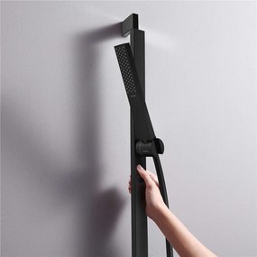 HANSGROHE Pulsify E sprchová súprava, tyčová ručná sprcha 1jet EcoSmart+, 90 cm sprchová tyč, jazdec a sprchová hadica 160 cm, matná čierna, 24381670