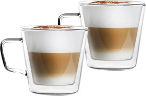 Sklenené hrnčeky v súprave 2 ks na cappuccino/dvojstenné 350 ml – Vialli Design