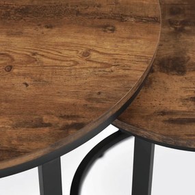 Sada 2 konferenčných stolíkov old wood CT-X7122 OLW
