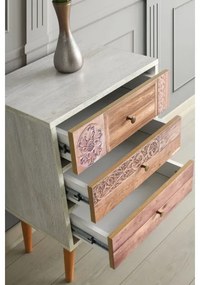 Komoda LIZA 68x50 biela/hnedá