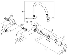GROHE 32667001 - Drezová batéria CONCETTO 280 mm lesklý chróm