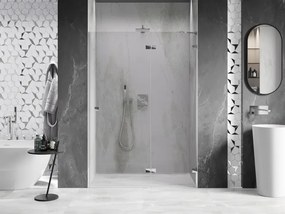 Mexen, Mexen Lunar pravé otočné sprchové dvere 130 cm, transparentné, chróm - 834-130-000-01-00-P