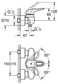 GROHE Eurostyle - Sprchová batéria nástenná, mesačná biela 33590LS3