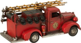 Červený retro kovový model hasičský automobil – 31*12*14 cm