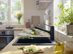 Hansgrohe Zesis M33, páková kuchynská batéria 150, vyťahovacia sprška, 2jet, čierna matná, HAN-74820670