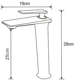 Mexen Purus vysoká umývadlová batéria, čierna-ružová zlatá, 745810-76