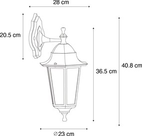 Klasické vonkajšie nástenné svietidlo tmavozelené IP44 - páperie New Orleans