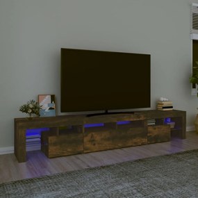 TV skrinka s LED svetlami dymový dub 230x36,5x40 cm 3152791