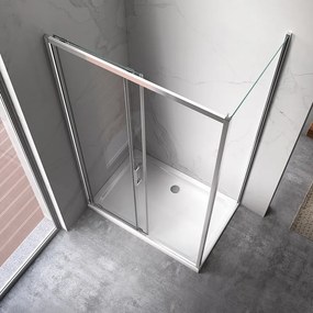 BPS-koupelny Obdĺžnikový sprchovací kút HYD-OK103A 100x80 chróm/transparent + vanička HYD-OSV-ST03A biela