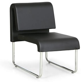 Kožené kreslo do čakární, Sofa PUBLIC, čierna
