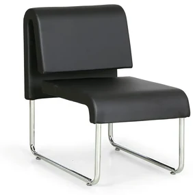 Kožené kreslo do čakární, Sofa PUBLIC, čierna