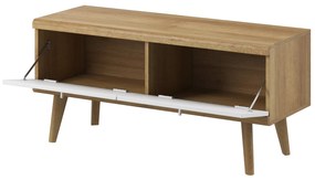 Televízny stolík Primo 107 cm dub Riviéra/biely