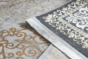 Moderný koberec LUCE 91 ornament vintage - Štrukturálny sivá / horčica Veľkosť: 77x150 cm