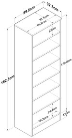 Biela/prírodná šatníková skriňa v dekore orecha 60x183 cm Theresa - Kalune Design