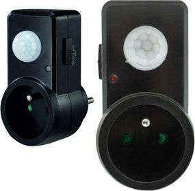 ECOLIGHT LED pohybový a súmrakový senzor do zásuvky - čierny