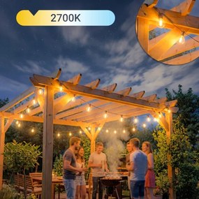 LED stmievateľná vonkajšia dekoratívna svetelná reťaz 36xE12/1W/24/230V 22,35 m IP65 čierna + diaľkový ovládač