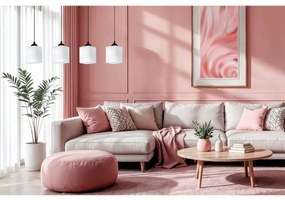 Závesné svietidlo Riffle Square, 4x biele sklenené tienidlo, b