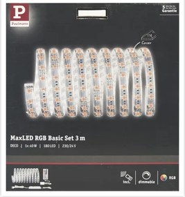 Paulmann 70673 - LED RGB/40W Stmievateľný pásik MAXLED 3m 230V + diaľkové ovládanie