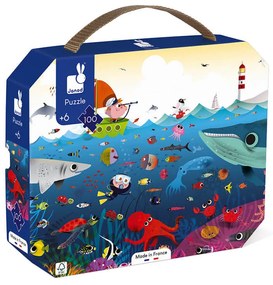Janod Puzzle Svet pod vodou v kufríku 100 ks od 5 - 8 rokov
