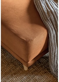 Menčestrová rozkladacia rohová pohovka v tehlovej farbe (pravý roh/do "U") Lazy Lukka – Miuform