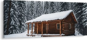 Obraz - Zasnežená chata (120x50 cm)