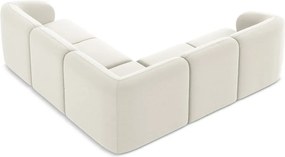 Béžová zamatová rohová pohovka Lani – Makamii