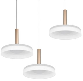 LED stmievateľné závesné svietidlo v čierno-bielo-zlatej farbe so skleneným tienidlom ø 35 cm Celeste – Trio