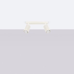 Bodové svietidlo Karbon, 2x béžové kovové tienidlo, (možnosť polohovania)