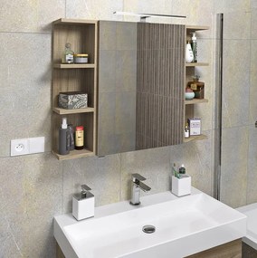 Sapho Sapho, RIWA galérka s LED osvetlením, 81x70x17cm, dub alabama, RIW080-0022