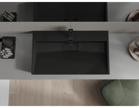 Mexen Ava, umývadlo na dosku z konglomerátu 1/O 80 x 46 cm, čierna matná, 23018071