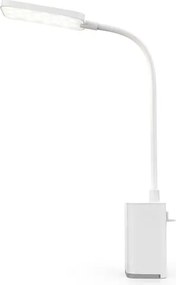 Nedis LTLR10WT - LED stmievateľná nabíjateľná dotyková stolná lampa so svorkou LED/5W/1200 mAh biela