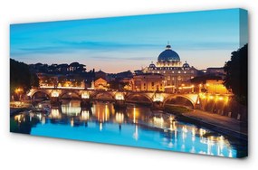 Obraz na plátne Rím západu slnka riečne mosty 120x60 cm