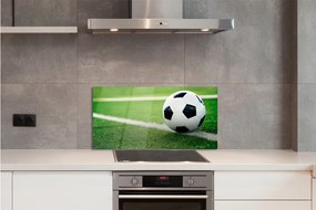 Sklenený obklad do kuchyne futbalový trávnik 125x50 cm
