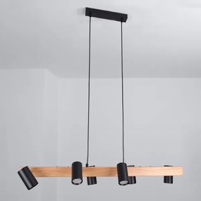 Brilagi - Luster na lanku SELE 6xGU10/30W/230V čierny/dubový dekor