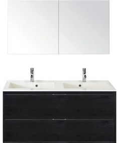 Kúpeľňová zostava Sanox Porto mramor skrinka 120 cm 2 zásuvky dub čierny