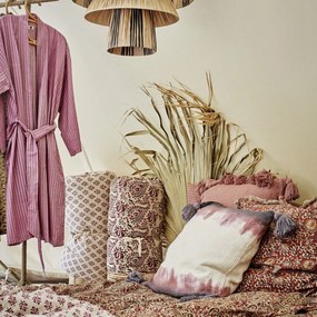 MADAM STOLTZ Bavlnená obliečka na vankúš Tassels Rose 60 × 60 cm