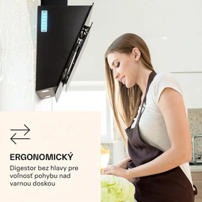 Klarstein Aurora 60 Smart, digestor, 60 cm, komínový, 585 m³/h, LED podsvietenie, A++, biely