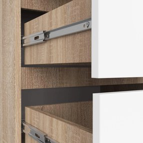 Komoda Kuba 60 cm - 4 zásuvky dub sonoma/biela