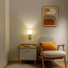 Brilagi - Nástenná lampa NUBILA WOOD 1xE27/25W/230V dub/čierna/krémová