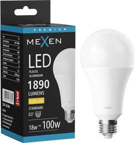Mexen Nova, LED žiarovka E27, A70, 18W, teplá - 3000K, 1890 lm - L100-E27-1830-01