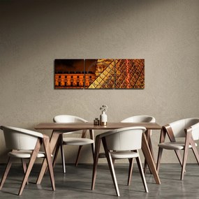 Obraz Louvre v Paríži (s hodinami) (90x30 cm)