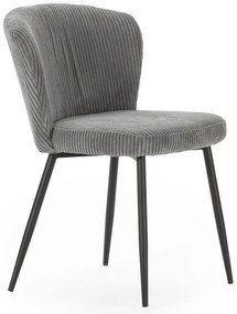 Sivé menčestrové jedálenské stoličky v súprave 4 ks Megan – Marckeric