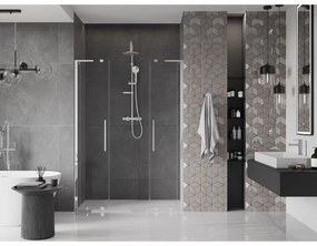Mexen Velar L Duo, posuvné sprchové dvere do otvoru 160 cm, 8mm číre sklo, chrómová, 871-160-003-02-01