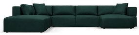 Zelená rohová pohovka do "U", ľavý roh Esther - Milo Casa