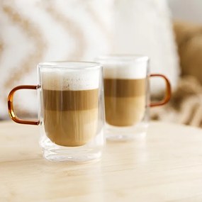 Sada dvoch hrnčekov CEMBRA RETRO s dvojitým dnom 888132 350 ml