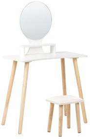 Toaletný stolík so zrkadlom biely TOULOUGES Beliani