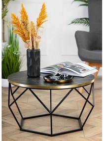 Konferenčný stolík DIAMOND 40x70 cm čierna/zlatá