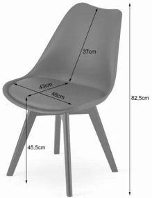 Bestent Jedálenská stolička šedá škandinávsky štýl Dark-Basic